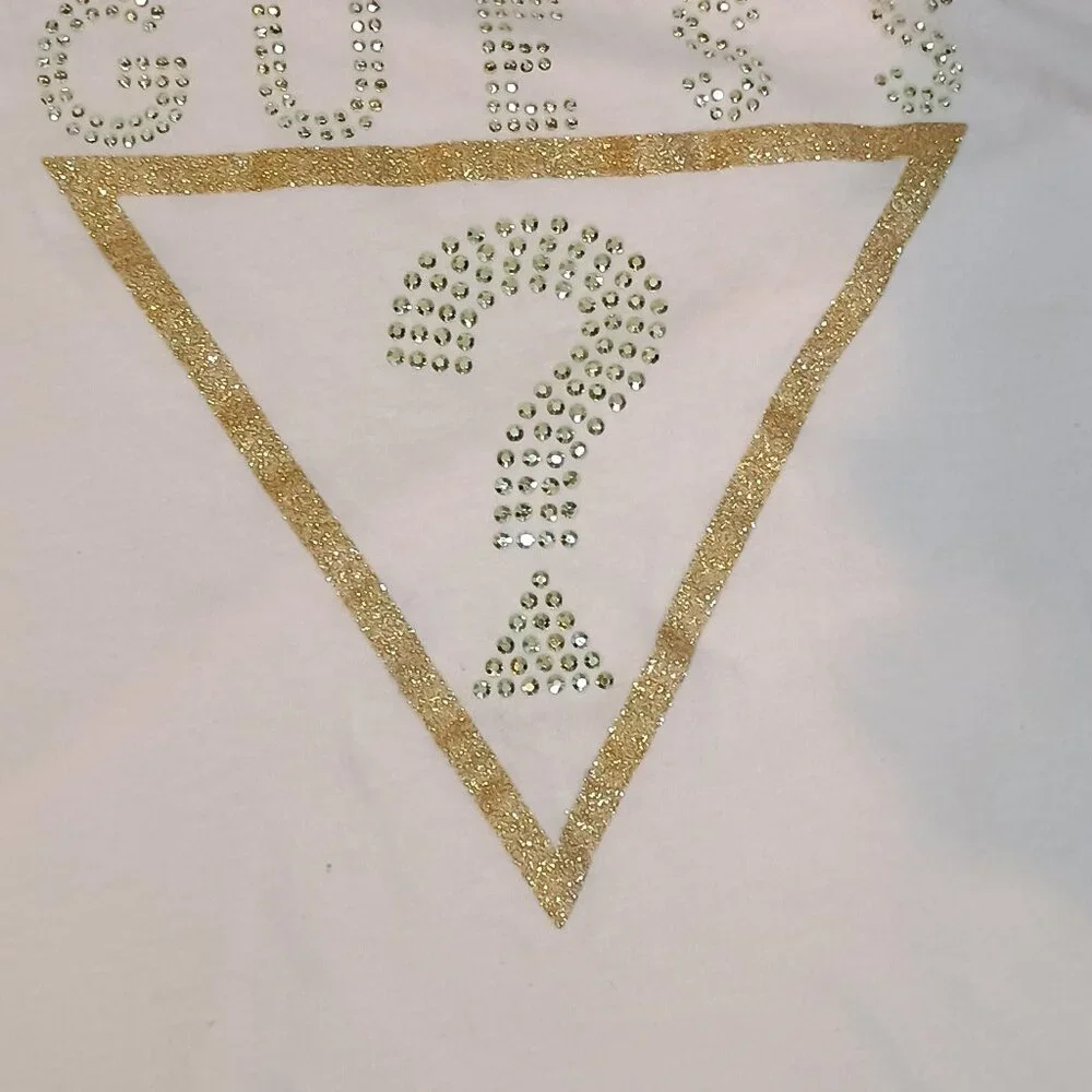 Guess/T Shirt/Girls Large 14/Pink/Rhinestone Logo Y2K Crop Top  Description: - Picture 6 of 8
